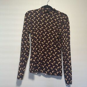 Marine Serre Turtleneck Top Moon Print